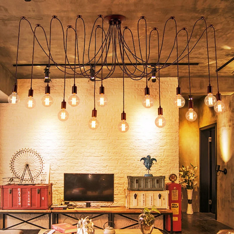 Practical Multihead Pendant Ligh DIY Industrial Style Adjustable Art Hanging Lamps E27 Bedroom Bars Loft Spider Pendant Lights
Practical Multihead Pendant Ligh DIY Industrial Style Adjustable Art Hanging Lamps E27 Bedroom Bars Loft Spider Pendant Lights
