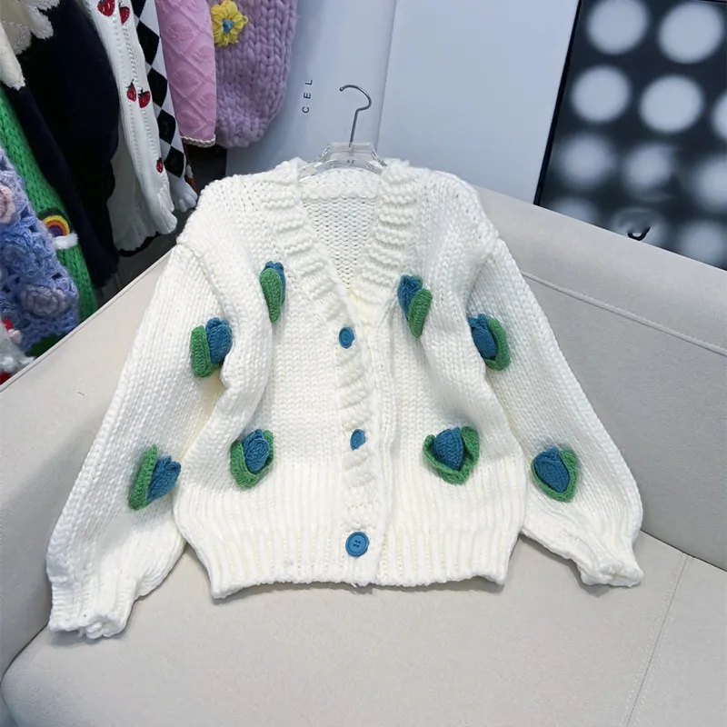 2022 Autumn Winter New Thick Knitting Sweater Womens Crochet V-neck Cardigan Women's Loose Retro Flower Thickened Warm Sweaters
2022 Autumn Winter New Thick Knitting Sweater Womens Crochet V-neck Cardigan Women's Loose Retro Flower Thickened Warm Sweaters