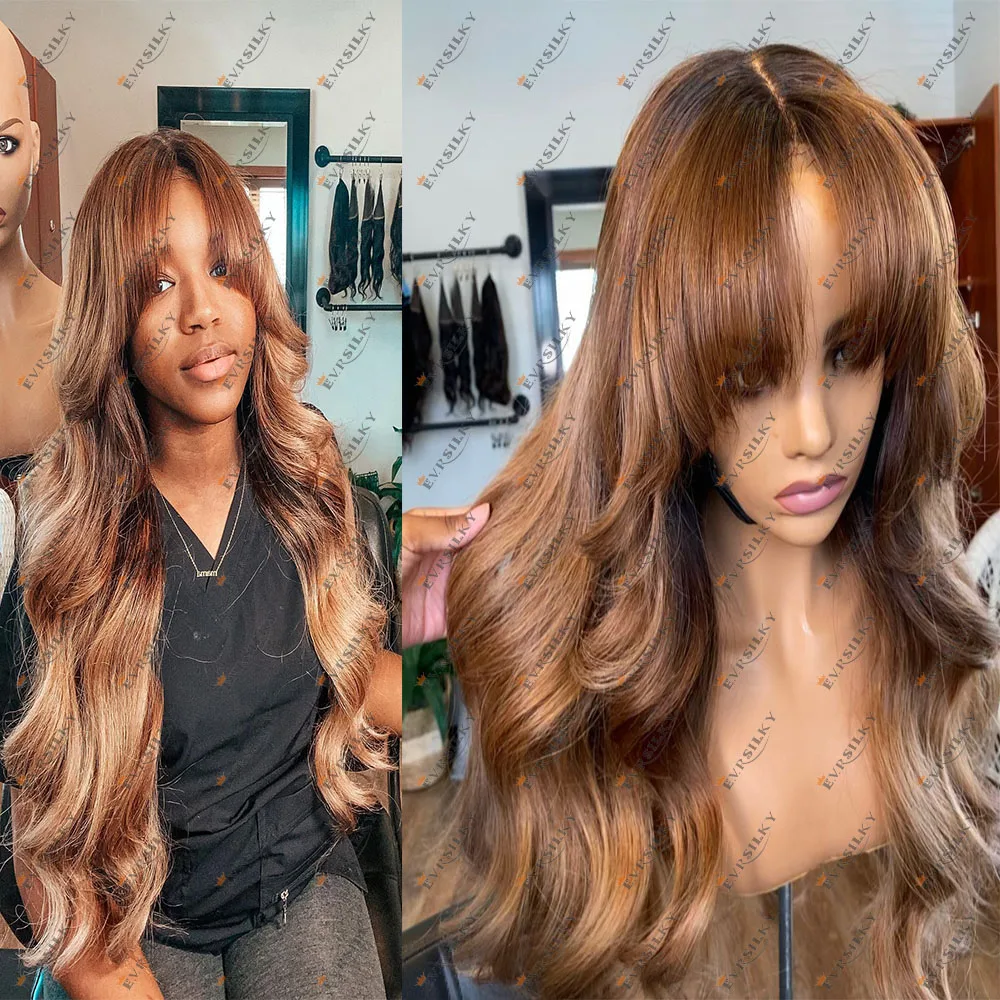 Brown Bangs Lace Front Wig For Black Women Pre Plucked Fringe Raw Brazilian Human Hair Body Wave Glueless Lace Frontal Wig 13x6
Brown Bangs Lace Front Wig For Black Women Pre Plucked Fringe Raw Brazilian Human Hair Body Wave Glueless Lace Frontal Wig 13x6