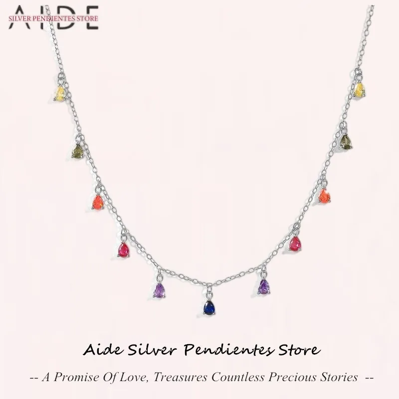 AIDE Colorful Diamond Chain Choker Necklace Charms Real 925 Sterling Silver Necklace For Women 2020 Jewelry Bijoux Femme
AIDE Colorful Diamond Chain Choker Necklace Charms Real 925 Sterling Silver Necklace For Women 2020 Jewelry Bijoux Femme