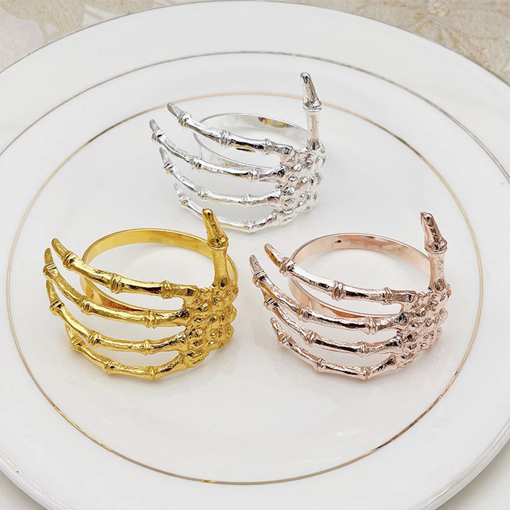 4PCS Halloween Napkin Rings Metal Skeleton Hand Napkin Holders For Halloween Party Dining Table Decoration
4PCS Halloween Napkin Rings Metal Skeleton Hand Napkin Holders For Halloween Party Dining Table Decoration