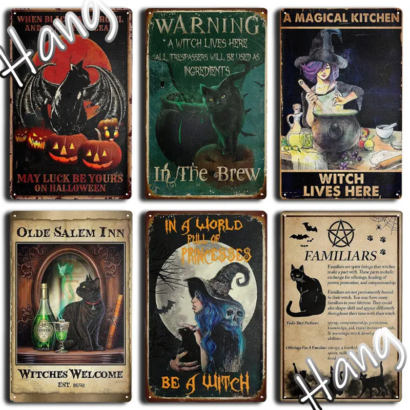 Vintage Witch Cat and Girl Metal Tin Signs Wall Decor All Saints' Day for Coffee Livingroom Kitchen Decor Hallowmas
Vintage Witch Cat and Girl Metal Tin Signs Wall Decor All Saints' Day for Coffee Livingroom Kitchen Decor Hallowmas