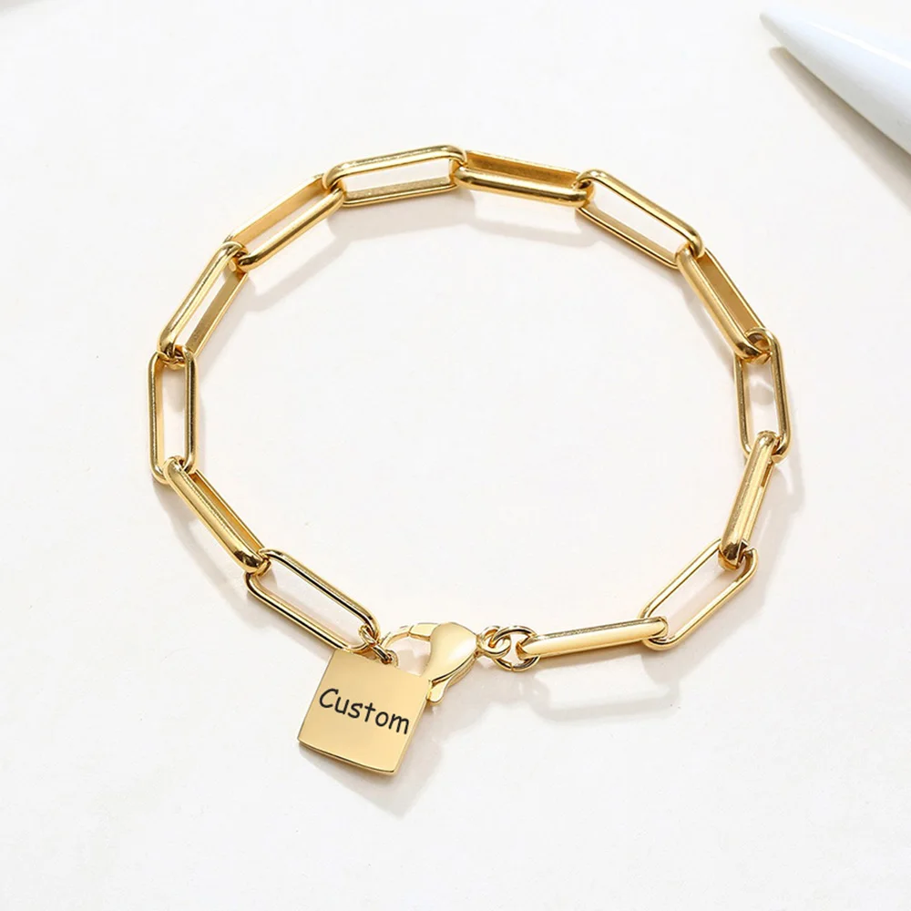 Custom Name Bracelet With Square Pendant Personality Nameplate Stainless Steel Rectangle Chain Women Jewelry Birthday Gift
Custom Name Bracelet With Square Pendant Personality Nameplate Stainless Steel Rectangle Chain Women Jewelry Birthday Gift