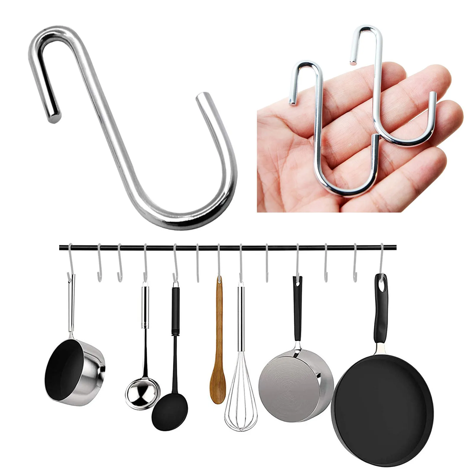 S Hook Stainless Steel Silver Color Hooks Hanger Hook For Kitchen Bathroom Bedroom And Office 10/15/20/25/30PCS Dropshipping
S Hook Stainless Steel Silver Color Hooks Hanger Hook For Kitchen Bathroom Bedroom And Office 10/15/20/25/30PCS Dropshipping
