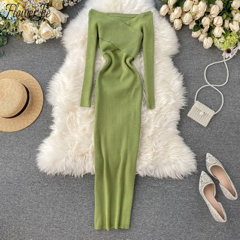Flower Jie Spring Autumn Knitted Dress Women 2022 Bodycon Long Sleeve Casual Vintage Vestidos Black Slim Elegant Party Dresses
Flower Jie Spring Autumn Knitted Dress Women 2022 Bodycon Long Sleeve Casual Vintage Vestidos Black Slim Elegant Party Dresses