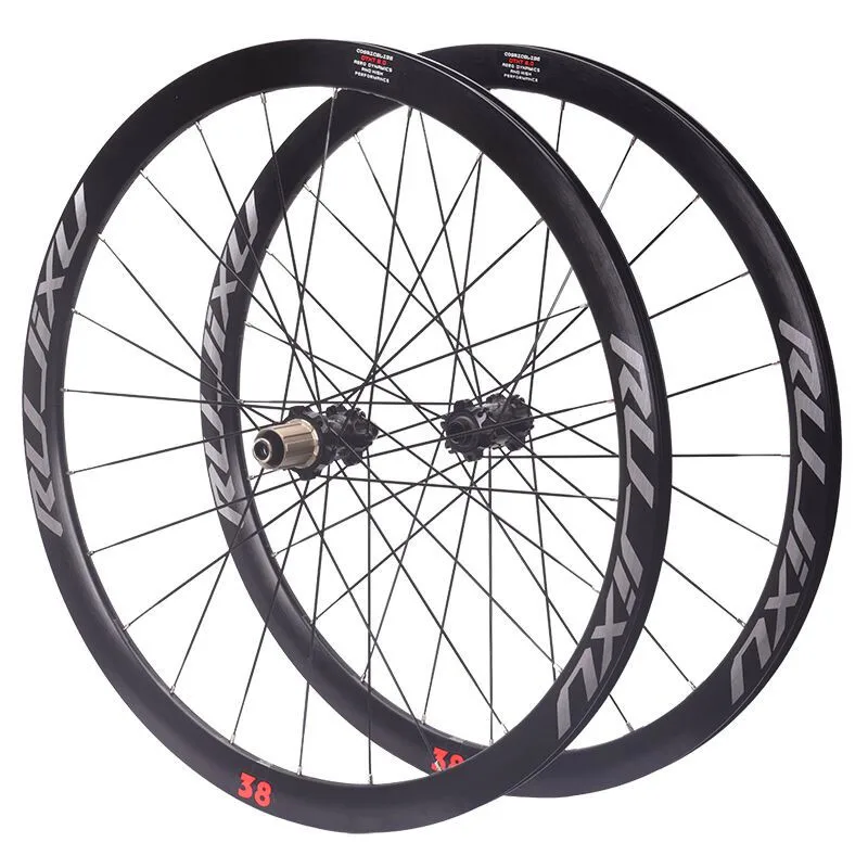 Ultralight 24 Hole Bearing Disc Brake 700cx38MM Road Bike Wheel Set Carbon Fiber Tube Hub Aluminum Alloy Frame Bicycle Wheels 
Ultralight 24 Hole Bearing Disc Brake 700cx38MM Road Bike Wheel Set Carbon Fiber Tube Hub Aluminum Alloy Frame Bicycle Wheels