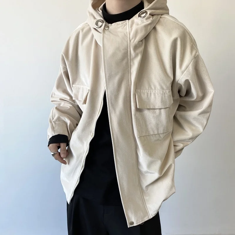 Осенняя куртка с капюшоном на молнии, Мужская модная повседневная куртка-карго с карманами, Мужская Уличная одежда, свободная куртка-бомбер...
Осенняя куртка с капюшоном на молнии, Мужская модная повседневная куртка-карго с карманами, Мужская Уличная одежда, свободная куртка-бомбер...