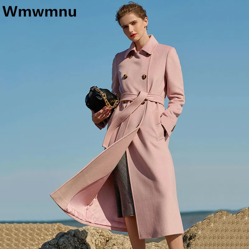 Pink Double Breasted Woolen Coats Women's Thicken Warm Korean Fashion Trench Elegant Autumn Winter Jackets Big Size 70kg Casacos
Pink Double Breasted Woolen Coats Women's Thicken Warm Korean Fashion Trench Elegant Autumn Winter Jackets Big Size 70kg Casacos