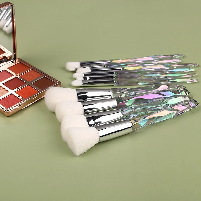 

10Pcs/Set Makeup Brushes Crystal Handle Eyeshadow Foundation Blush Concealer Contour Powder Eyelash Blending Brush Make Up Tools