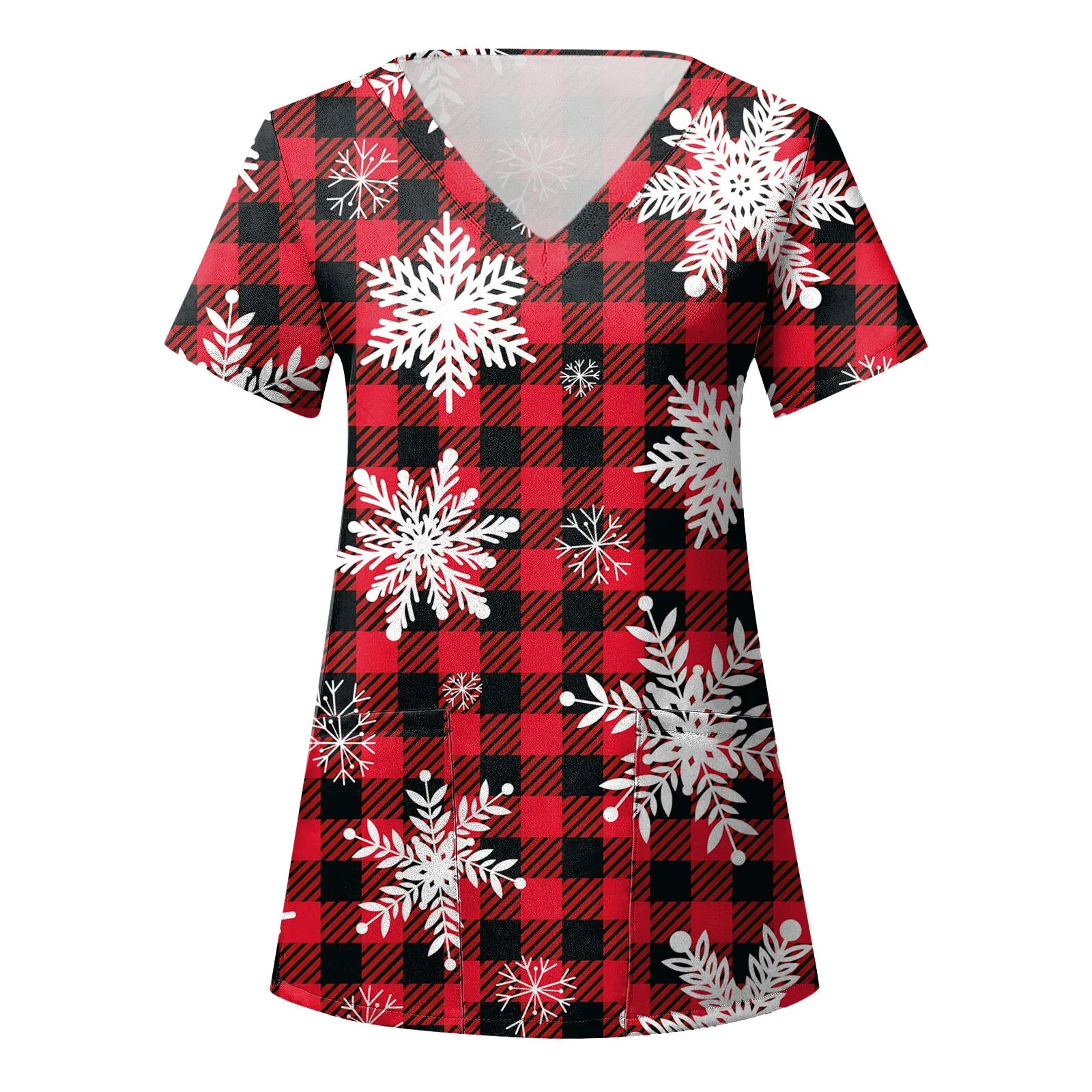 Повседневная Женская одежда с принтом в виде снежинок, с коротким рукавом 
Повседневная Женская одежда с принтом в виде снежинок, с коротким рукавом