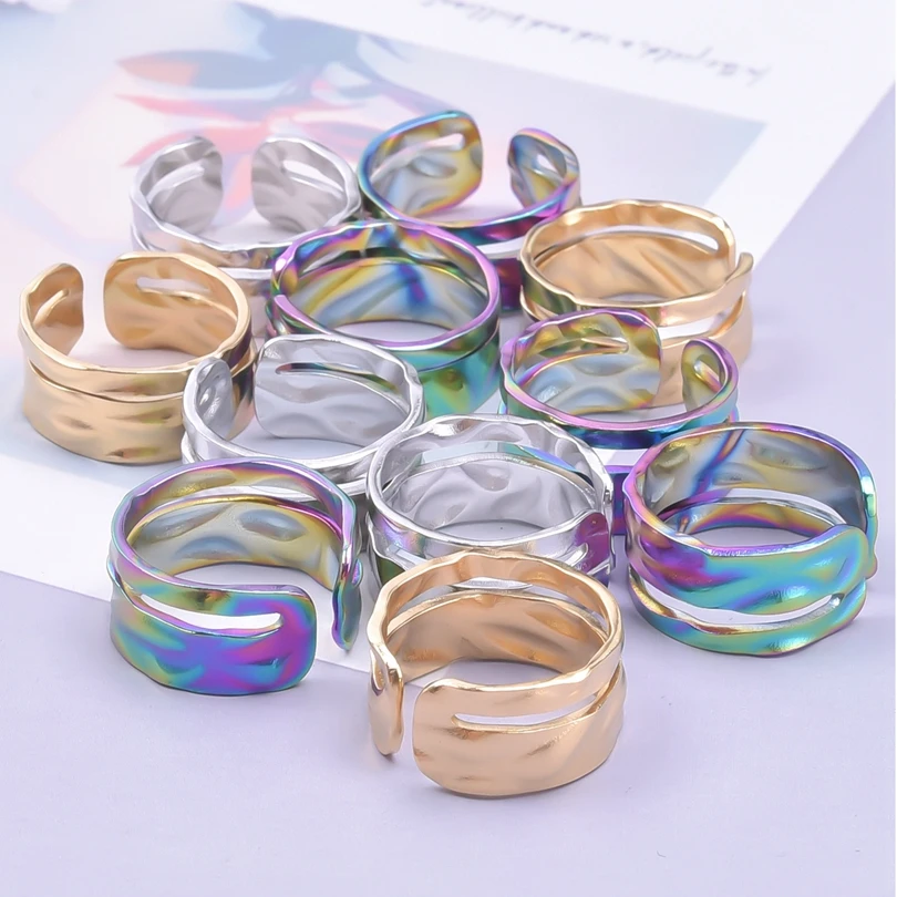 5pcs/Lot Irregular Double Layer Open Adjustable Stainless Steel Rings For Women Men Accessories Korean Finger Ring Jewelry Gift
5pcs/Lot Irregular Double Layer Open Adjustable Stainless Steel Rings For Women Men Accessories Korean Finger Ring Jewelry Gift
