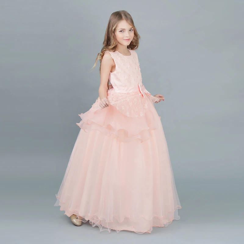 Детское длинное свадебное платье с цветочным принтом для девочек 6 12 14 лет |