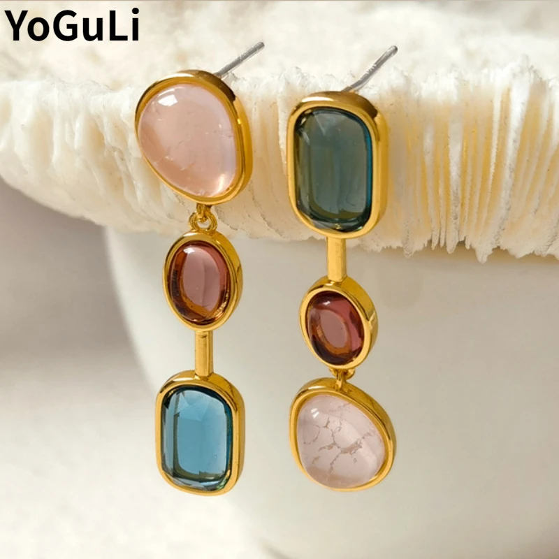 Fashion Jewelry 925 Silver Needle Resin Earrings Vintage Temperament High Quality Brass Asymmetrical Drop Earrings For Women
Fashion Jewelry 925 Silver Needle Resin Earrings Vintage Temperament High Quality Brass Asymmetrical Drop Earrings For Women