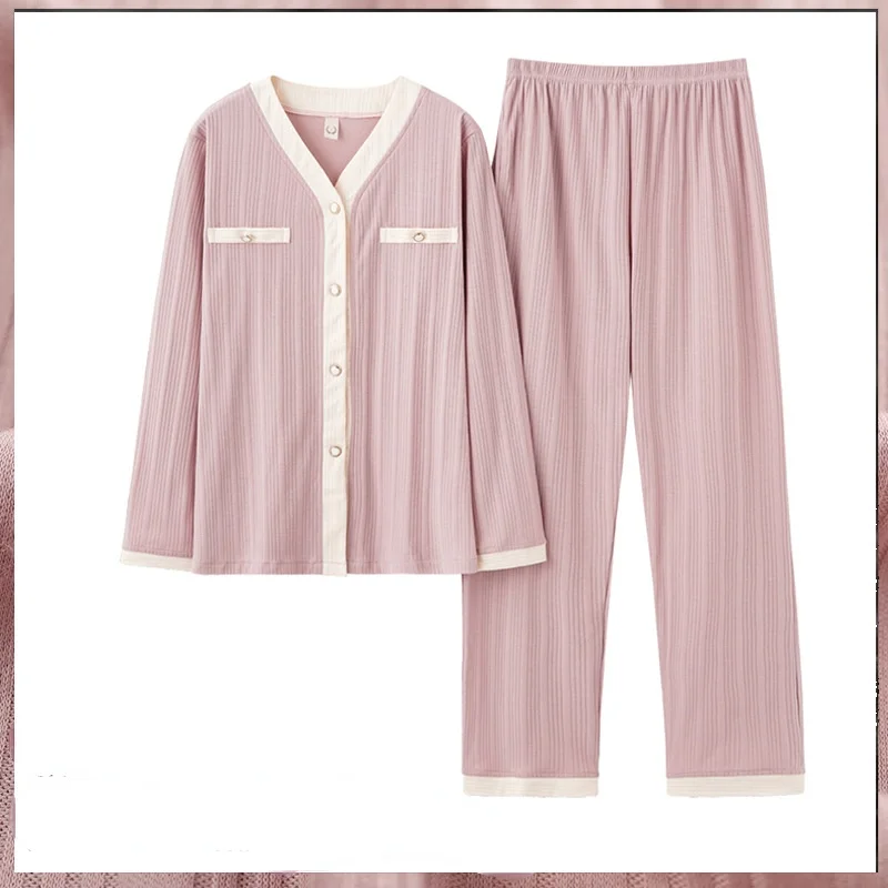 100% Cotton Pajamas Women's Spring and Autumn Pure Cotton Simple Style Two-piece Korean Fashion Casual Home Wear Thin Ins Style
100% Cotton Pajamas Women's Spring and Autumn Pure Cotton Simple Style Two-piece Korean Fashion Casual Home Wear Thin Ins Style