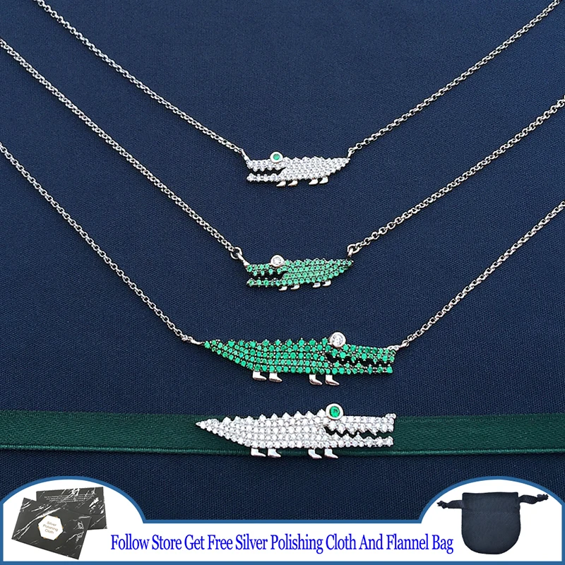 S925 Sterling Silver Necklace Large And Small Crocodile Pendant Green Belt Bracelet Personality Exaggerated Animal Style Jewelry
S925 Sterling Silver Necklace Large And Small Crocodile Pendant Green Belt Bracelet Personality Exaggerated Animal Style Jewelry