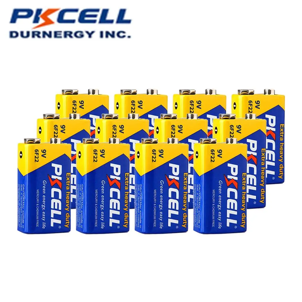 12PC PKCELL 9V 6F22 9 Volt Battery Equal to CR9V ER9V 6LR61 batteries Extra heavy duty Carbon Zinc Battery for electronic therm
12PC PKCELL 9V 6F22 9 Volt Battery Equal to CR9V ER9V 6LR61 batteries Extra heavy duty Carbon Zinc Battery for electronic therm