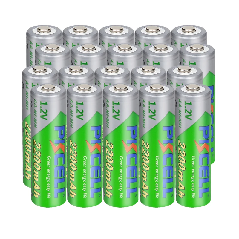 

20PC PKCELL 2200mAh 1.2V AA Rechargeable Battery NIMH AA Low Self Discharge NI-MH 2A Batteria for flashlight toys remote