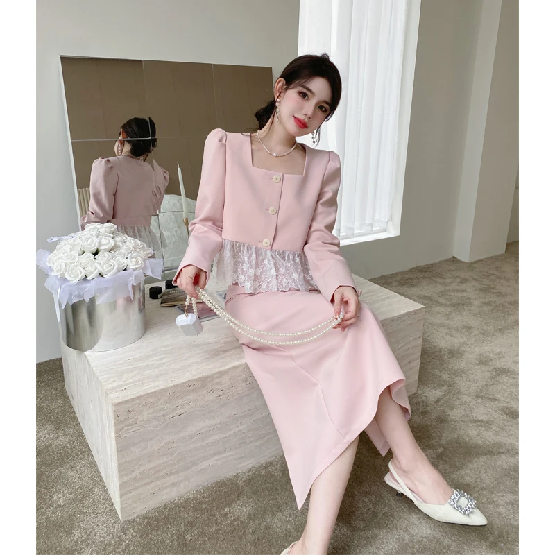 2 Piece Set Women Suit Lace Patchwork Coat And Long Skirt Sets Elegant Long Sleeve Coat Tops Femme Outfits Set
2 Piece Set Women Suit Lace Patchwork Coat And Long Skirt Sets Elegant Long Sleeve Coat Tops Femme Outfits Set