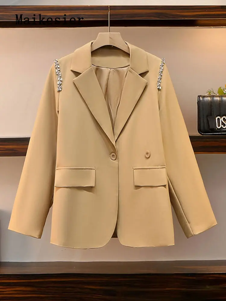Spring 2023 Elegant Lapels Solid Color Commuter Blazer Women Jacket New In Outerwears Coats Women Clothing Top Korean Fashion
Spring 2023 Elegant Lapels Solid Color Commuter Blazer Women Jacket New In Outerwears Coats Women Clothing Top Korean Fashion