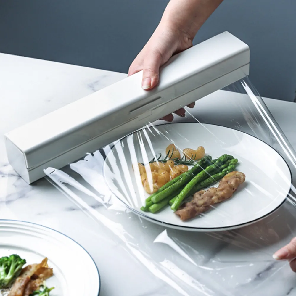 Magnetic Cling Wrap Dispenser Roll Case Plastic Wrap Dispenser Preservative Film Cutter Kitchen Gadget Accessories
Magnetic Cling Wrap Dispenser Roll Case Plastic Wrap Dispenser Preservative Film Cutter Kitchen Gadget Accessories