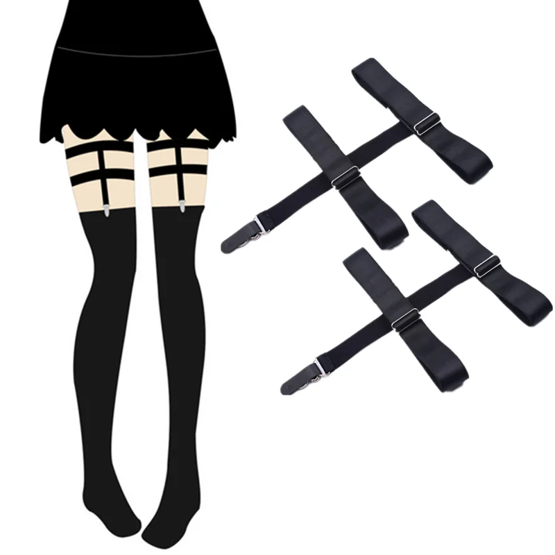 

1 Pairs Women's Stockings Non-slip Garter Goth Female Anti-Slip Garterbelt Sock Strapless Suspender Belt for Stockings Garters