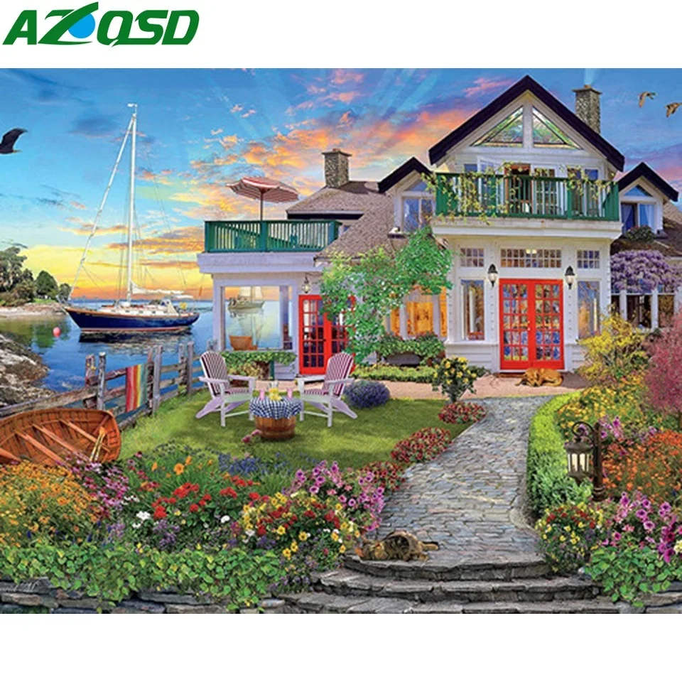 AZQSD House Pictures By Numbers Landscape Oil Painting Drawing On Canvas Home Decoration Wall Art Hand Paint 40x50cm Framed
AZQSD House Pictures By Numbers Landscape Oil Painting Drawing On Canvas Home Decoration Wall Art Hand Paint 40x50cm Framed