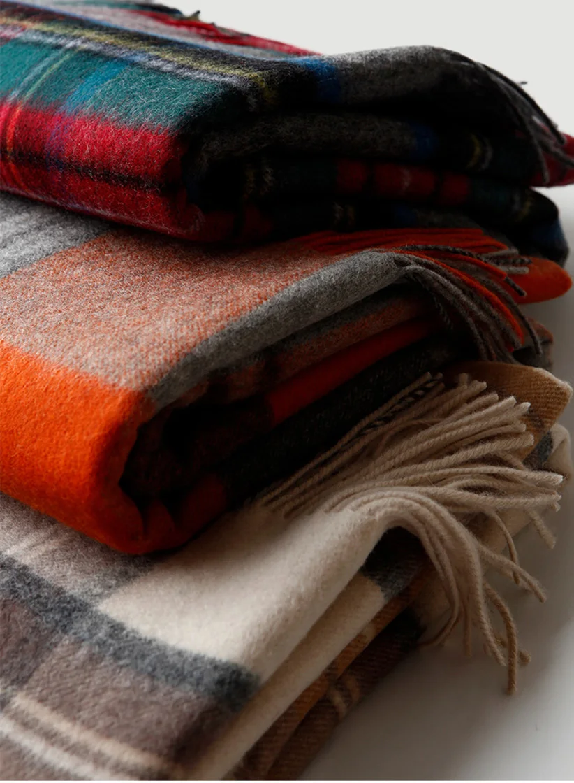 

Шотландское Клетчатое одеяло, шаль, покрывало на диван, мягкое теплое зимнее одеяло для отеля, большие одеяла, украшение для дома, 100% шерсть