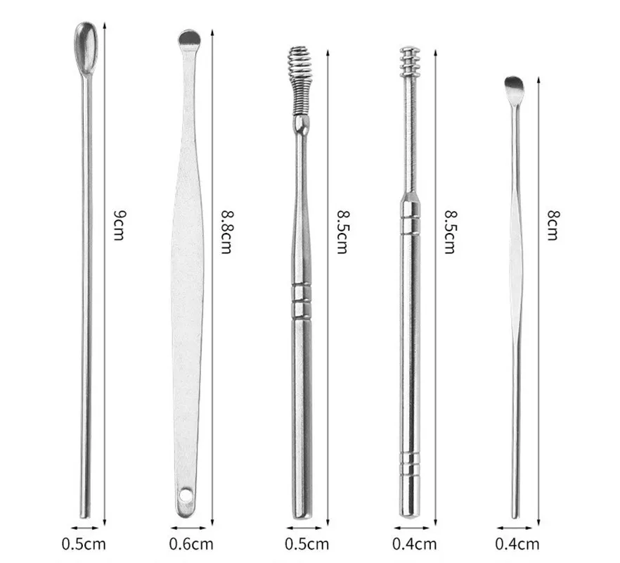 High-Quality Spot stainless steel ear scoop set 6-Piece set ear digging spiral ear scoop earwax cleaner storage leather case
High-Quality Spot stainless steel ear scoop set 6-Piece set ear digging spiral ear scoop earwax cleaner storage leather case
