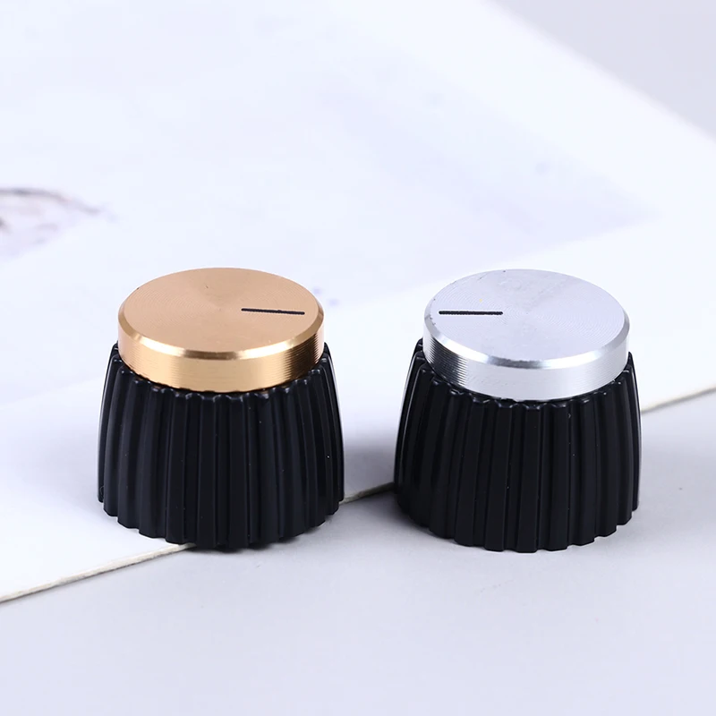 

2Pcs 19.5x15.5mm Plastic Guitar AMP Amplifier Knobs Cap For Marshall Guitar AMP Effect Pedal Overdrive 1/4" Brass Insert