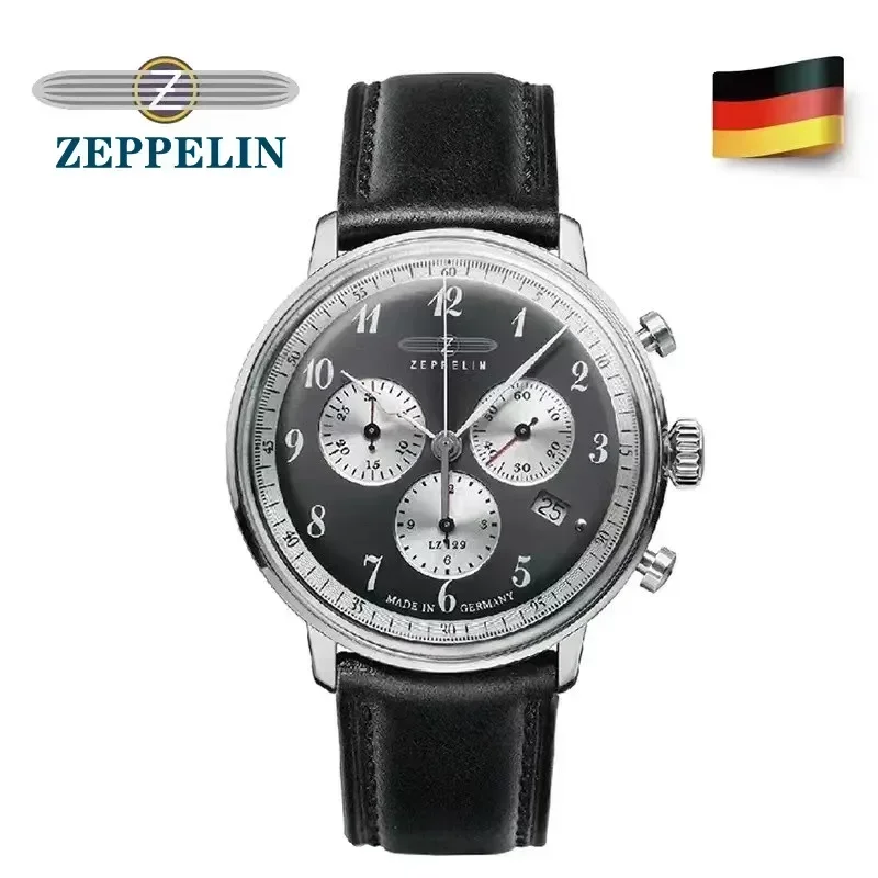

New Zeppelin Fashion Mens Watches Sports Business Quartz Wrist Man Watch Luxury Black Leather Bracelet Casual Clock Watch Men