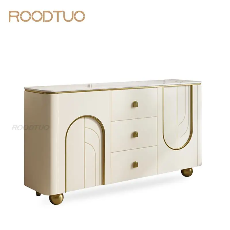 Luxury Dining Room Cabinets Cream Style Round Corners Display Furniture Press Type Doors White Sideboards With Three Drawers
Luxury Dining Room Cabinets Cream Style Round Corners Display Furniture Press Type Doors White Sideboards With Three Drawers