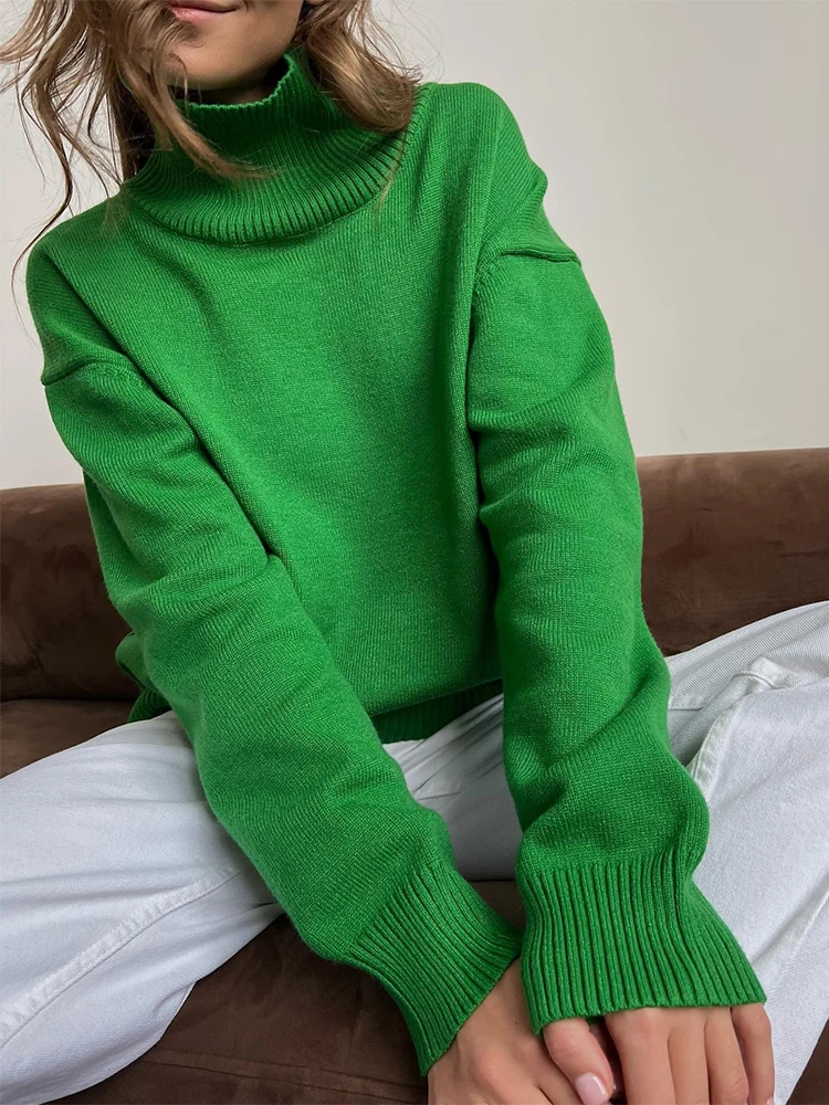 2022 Woman Vintage Knitted Turtleneck Long Sleeve Korean Fashion Streetwear Winter Casual Pullover Black Oversized Sweater
2022 Woman Vintage Knitted Turtleneck Long Sleeve Korean Fashion Streetwear Winter Casual Pullover Black Oversized Sweater