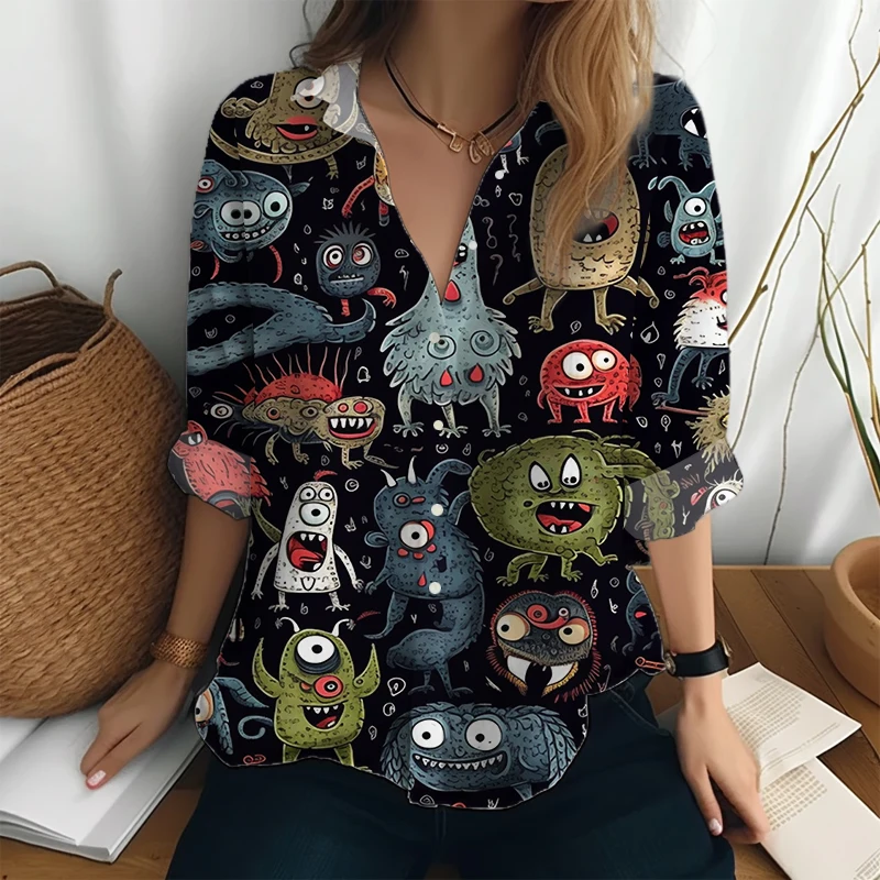 Fun Monster 3D Printed Shirt Spring and Autumn Loose Casual Long Sleeve Shirt Street Hip Hop Buttons Shirt Large Size Shirt
Fun Monster 3D Printed Shirt Spring and Autumn Loose Casual Long Sleeve Shirt Street Hip Hop Buttons Shirt Large Size Shirt