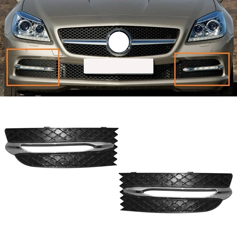 1Pair Car Front Bumper Fog Light Grille Cover With Chrome Frame For Mercedes-Benz SLK Class R172 W172 2012-2016
1Pair Car Front Bumper Fog Light Grille Cover With Chrome Frame For Mercedes-Benz SLK Class R172 W172 2012-2016