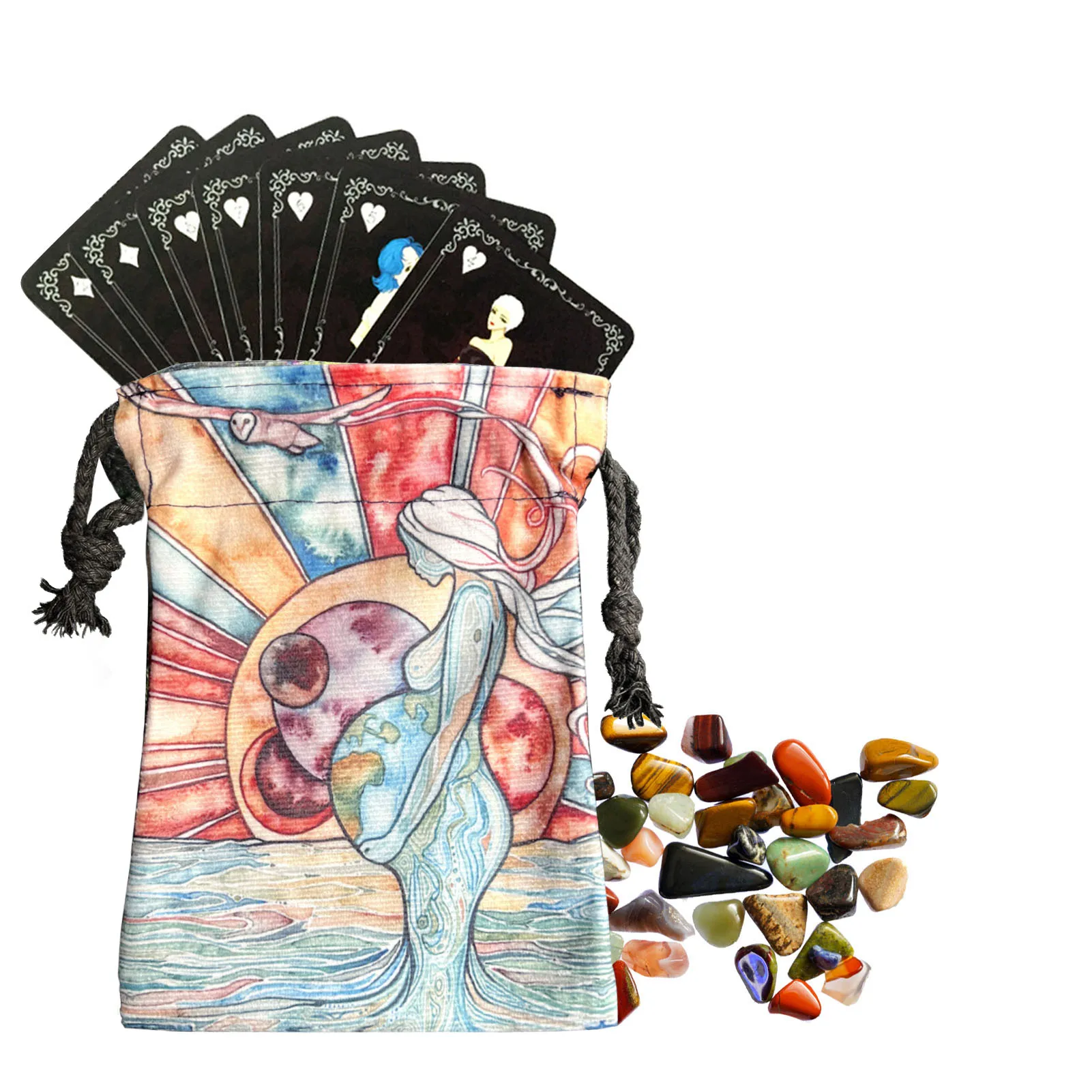 Tarot Bags And Pouches Tarot Card Velvet Bag Velvet Double-Sided Print Drawstring Bag For Jewelry Gifts Event Supplies
Tarot Bags And Pouches Tarot Card Velvet Bag Velvet Double-Sided Print Drawstring Bag For Jewelry Gifts Event Supplies