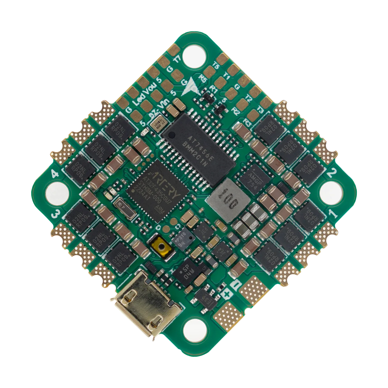 AT32F435 mini AIO, 32 бит AM32 ESC, Контроллер полета платы с монтажным рисунком 25,5*25,5 мм для FPV дрона
AT32F435 mini AIO, 32 бит AM32 ESC, Контроллер полета платы с монтажным рисунком 25,5*25,5 мм для FPV дрона