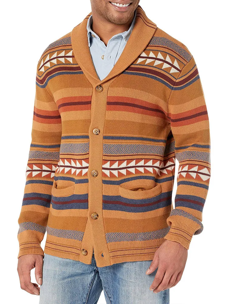 Мужской повседневный жаккардовый кардиган с цветными вставками
Мужской повседневный жаккардовый кардиган с цветными вставками