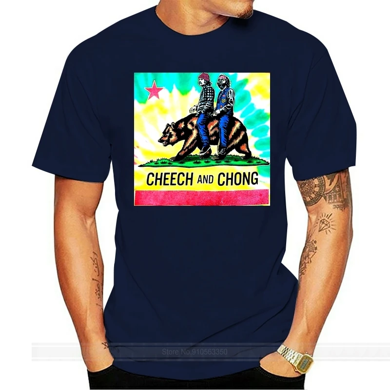 

Мужская футболка для взрослых, хлопковая футболка с коротким рукавом Cheech Chong California, Мужская футболка в серо-лиловом цвете S-2xl