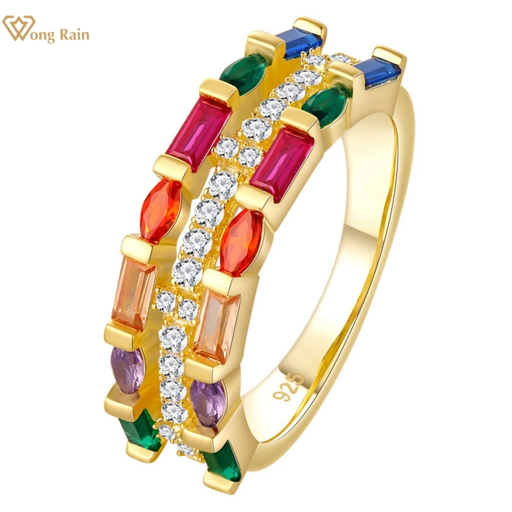 Wong Rain, 18K позолоченное серебро 925 пробы, красочные высокоуглеродные драгоценные камни, ювелирные украшения для женщин, кольцо, подарок, оптов... 
Wong Rain, 18K позолоченное серебро 925 пробы, красочные высокоуглеродные драгоценные камни, ювелирные украшения для женщин, кольцо, подарок, оптов...