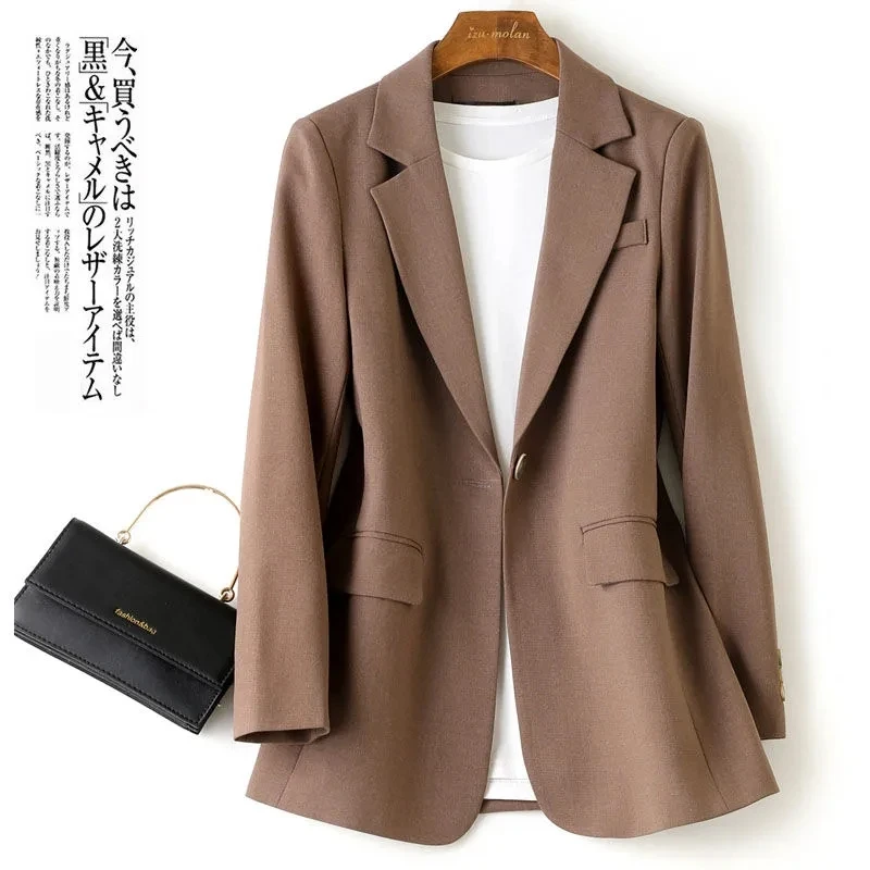 2022 Spring New Women Blazer Korean High-end Coffee Color Small Suit Ladies Temperament Loose Casual Suit Women Jacket Top Coat
2022 Spring New Women Blazer Korean High-end Coffee Color Small Suit Ladies Temperament Loose Casual Suit Women Jacket Top Coat