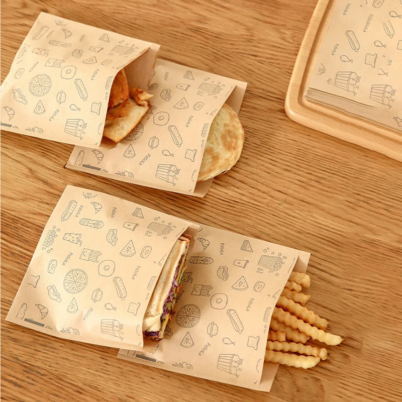 50Pcs Kraft paper packaging bag Oil proof sandwich Donuts bag for Bakery bread bag Disposable Food Packing Paper Cookie Bag
50Pcs Kraft paper packaging bag Oil proof sandwich Donuts bag for Bakery bread bag Disposable Food Packing Paper Cookie Bag