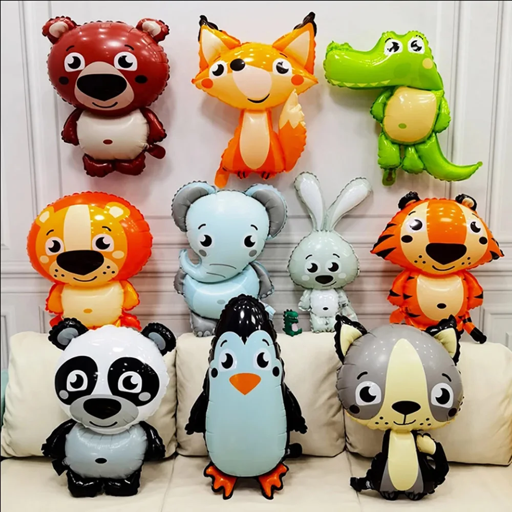 

50pcs Animal Helium Balloon Cute Elephant Fox Penguin Foil Balloon Baby Shower Birthday Party Decorations Kids Toy Air Globos