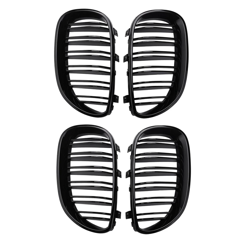 2 Pair Gloss Black Front Kidney Grill Double Slat Double Line Grille For BMW E60 E61 5 Series 2003-2010 Coupe
2 Pair Gloss Black Front Kidney Grill Double Slat Double Line Grille For BMW E60 E61 5 Series 2003-2010 Coupe