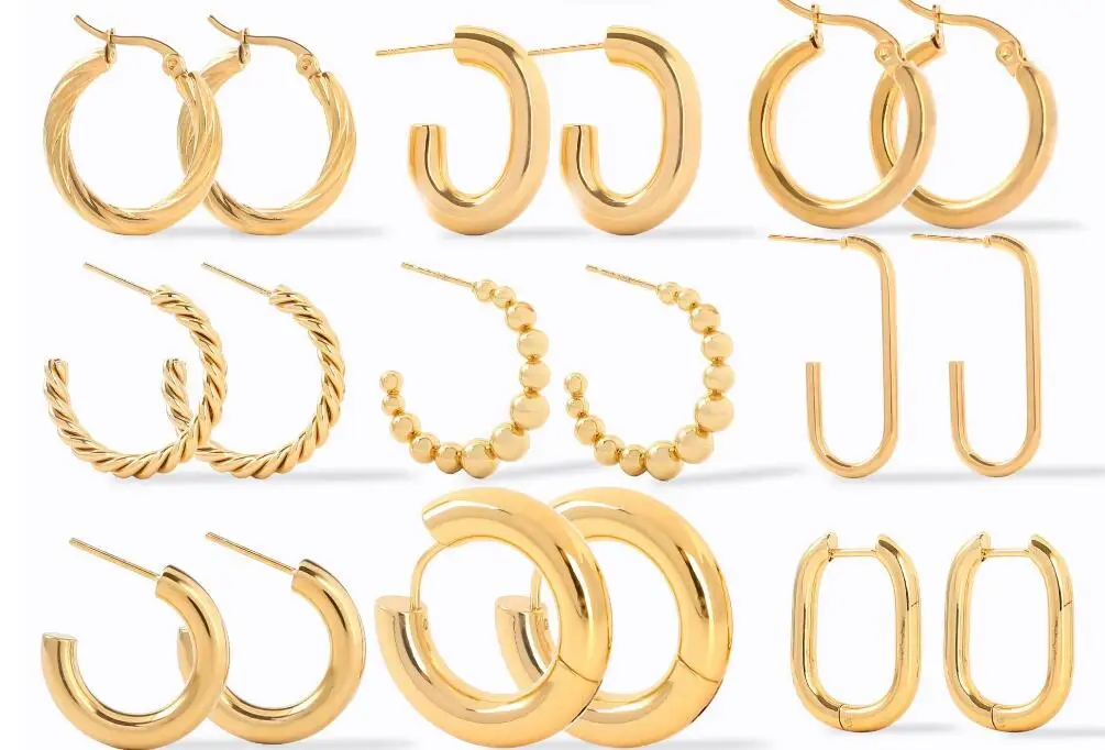 Elegant C Shape Stainless Steel Hoop Earrings Bling Popular Fashionable Gold Earring Accessory Jewel
Elegant C Shape Stainless Steel Hoop Earrings Bling Popular Fashionable Gold Earring Accessory Jewel