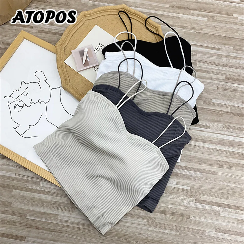 Atopos Women Summer Crop Top Fashion Casual Basic Tank Backless Sling Solid Vest Cropped Tops Woman Camis Female Clothing 2022
Atopos Women Summer Crop Top Fashion Casual Basic Tank Backless Sling Solid Vest Cropped Tops Woman Camis Female Clothing 2022