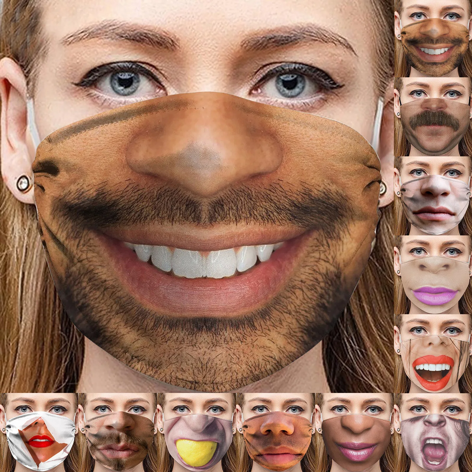 Funny Mouth Cloth Face Masks Scarf Washable Reusable Adjustable Face Cover Mouth Cover mascarillas cubrebocas
Funny Mouth Cloth Face Masks Scarf Washable Reusable Adjustable Face Cover Mouth Cover mascarillas cubrebocas