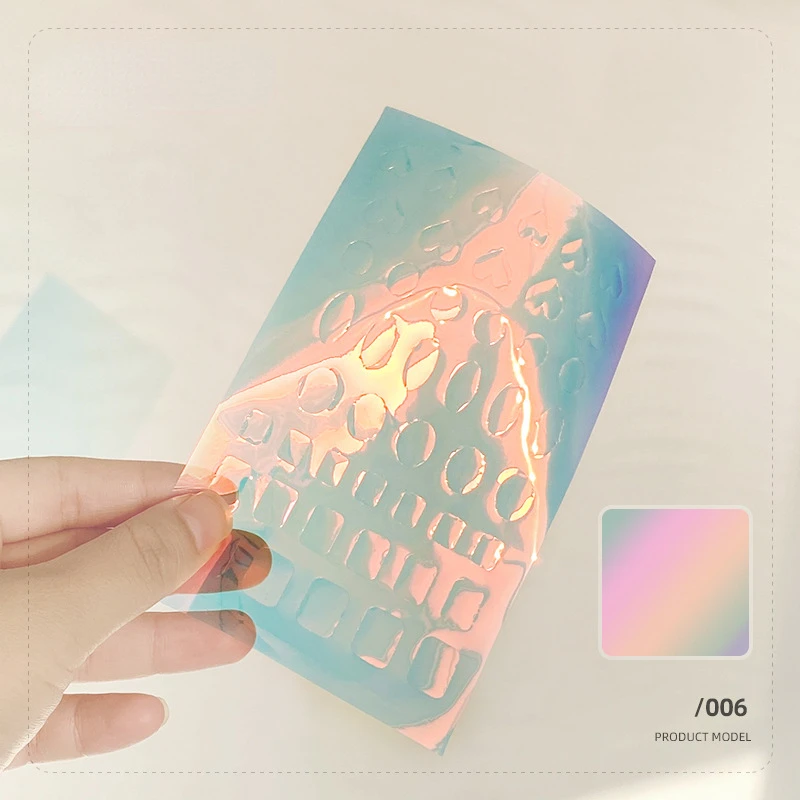 5pcs nail cellophane Laser Candy Paper nail art stickers decorations DIY Manicure aurora ice cubes Colorful paper nails sticker
5pcs nail cellophane Laser Candy Paper nail art stickers decorations DIY Manicure aurora ice cubes Colorful paper nails sticker