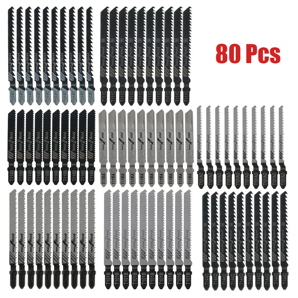 80pcs Jig Saw Blades T-shape Handle For Cutting Wood Metal Plastic Cleanly 8 Sizes High Carbon Steel Multifunction Saw Blades
80pcs Jig Saw Blades T-shape Handle For Cutting Wood Metal Plastic Cleanly 8 Sizes High Carbon Steel Multifunction Saw Blades