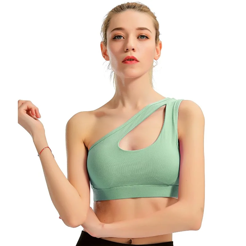 Sexy One Shoulder Sports Bra Women Fitness Bras Gym Padded Sport Tops Athletic Vest Running Push Up Brassieres 
Sexy One Shoulder Sports Bra Women Fitness Bras Gym Padded Sport Tops Athletic Vest Running Push Up Brassieres