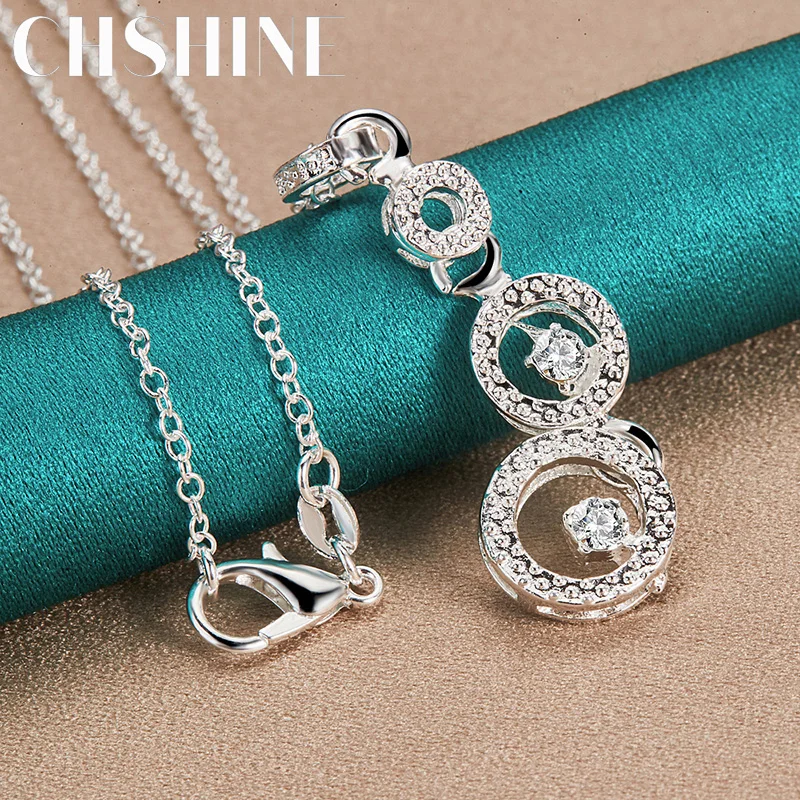 CHSHINE 925 Sterling Silver Three Round Zircon Pendant 16-30 Inch Necklace for Women's Wedding Engagement Fashion Jewelry
CHSHINE 925 Sterling Silver Three Round Zircon Pendant 16-30 Inch Necklace for Women's Wedding Engagement Fashion Jewelry